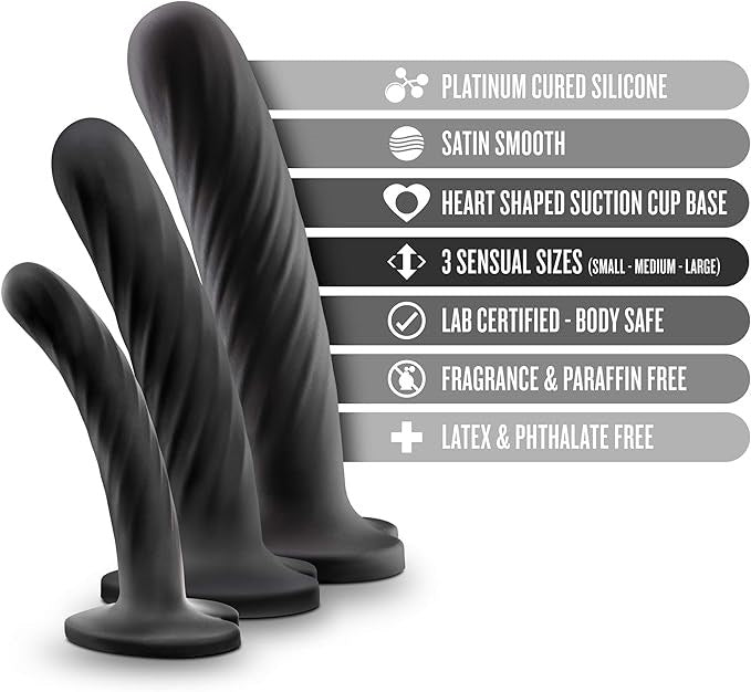 Temptasia Twist Silicone Dildo Kit Set of Three - - Realistic Dildos