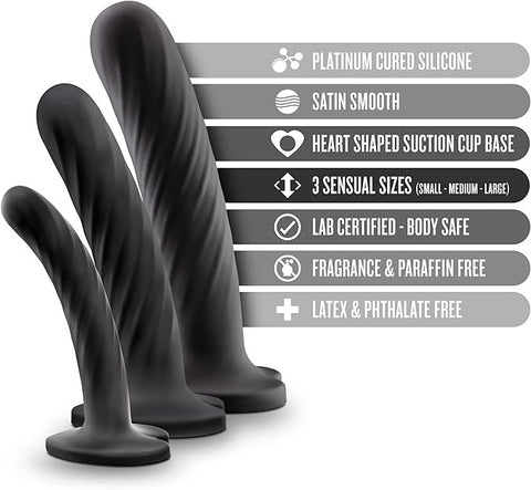 Temptasia Twist Silicone Dildo Kit Set of Three - Realistic Dildos