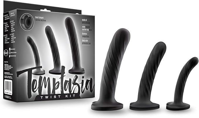 Temptasia Twist Silicone Dildo Kit Set of Three - - Realistic Dildos