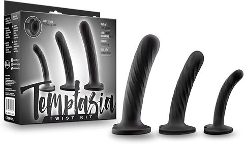 Temptasia Twist Silicone Dildo Kit Set of Three - Realistic Dildos