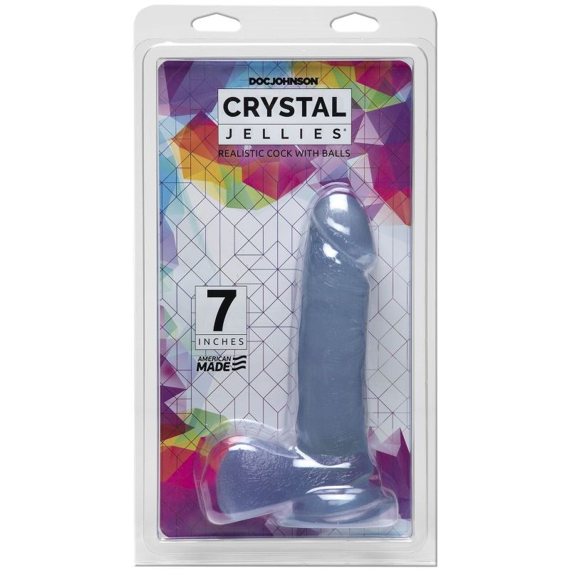 Crystal Jellies 7 inch Realistic Cock With Balls - - Realistic Dildos