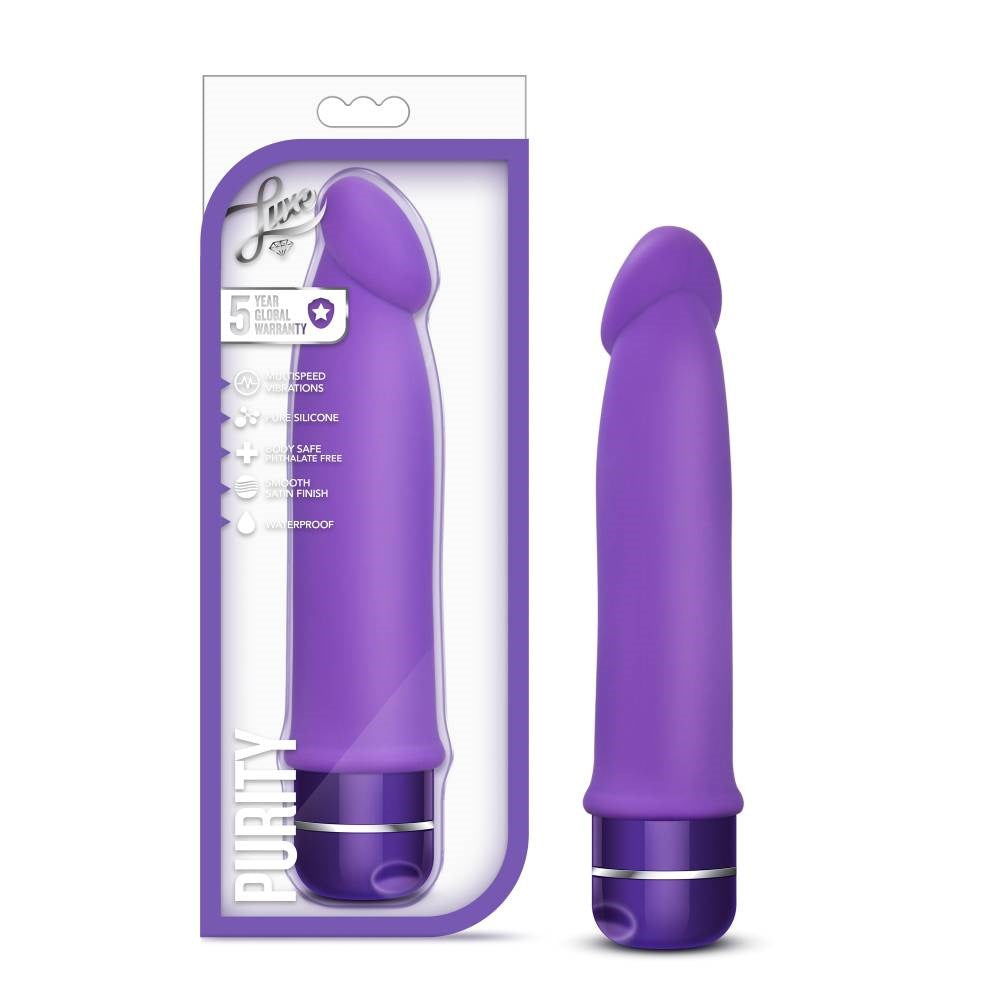 Luxe Purity Multi-Speed Vibrating Dildo - - Vibrating Dildos