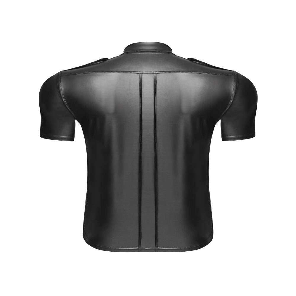 Noir Handmade Mens Sexy And Elegant Shirt With Front Pockets - - His Fetish