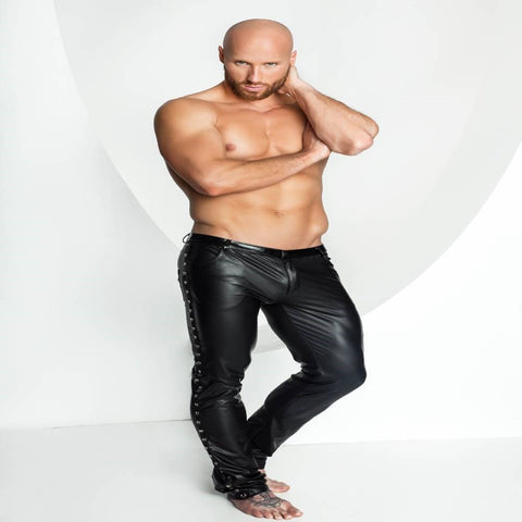 Noir Handmade Mens Sexy Unique Long Pants - His Fetish
