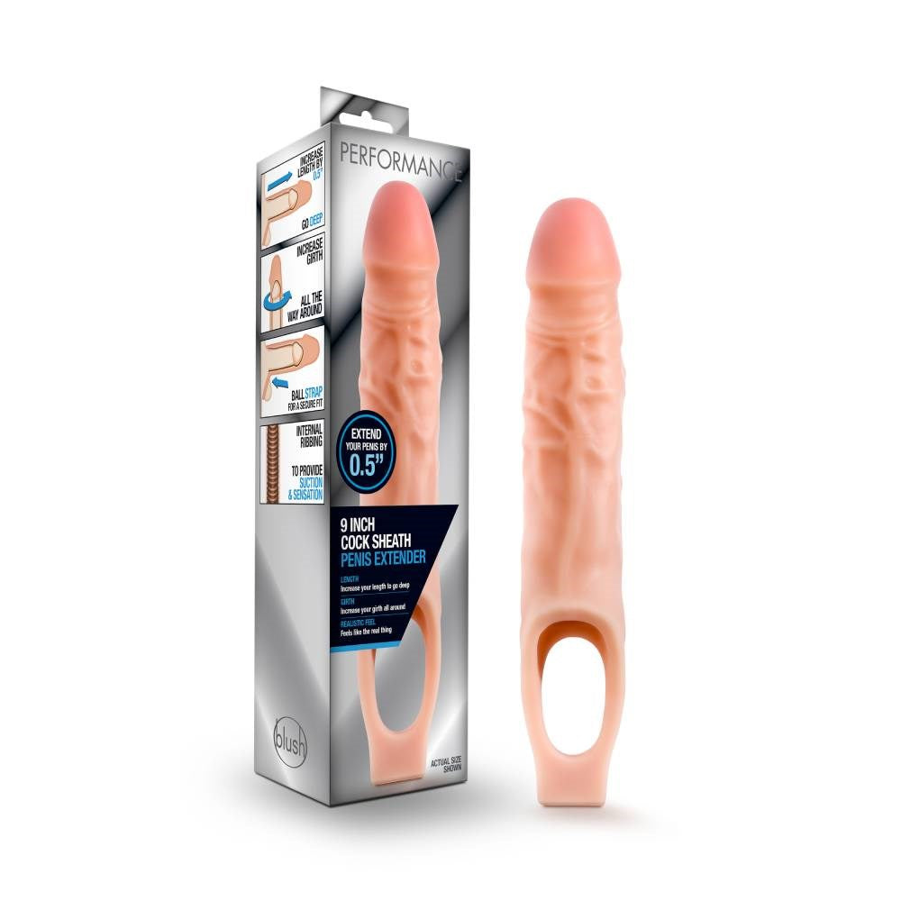 Performance Mens Cock Sheath Penis Extender Vanilla - - Pumps, Extenders and Sleeves