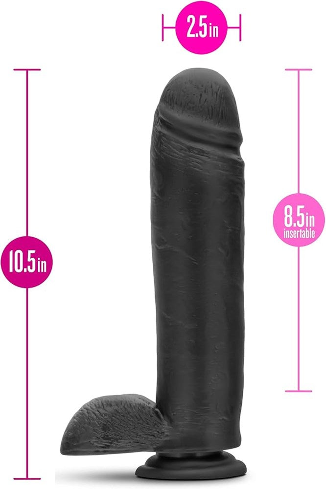 Au Naturel Bold Huge Suction Cup Realistic Dildo Black 10.5 Inch - - Realistic Dildos