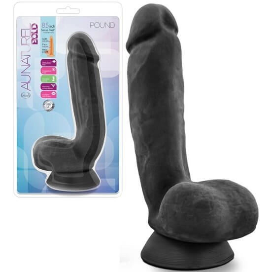 Au Naturel Bold Pound Realistic Dildo Black 8.5 Inch - - Realistic Dildos