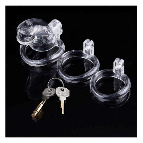 Brutus Shark Male Chastity Cage Clear - - Male Chastity