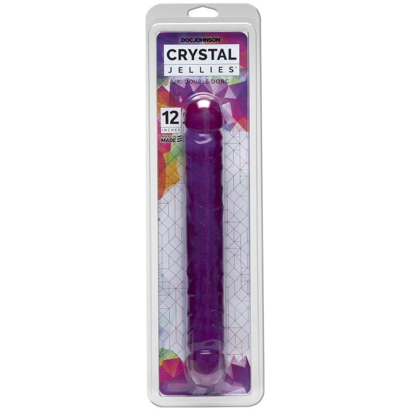 Crystal Jellies Jr Double Dong Purple 12 Inch - - Double Ender