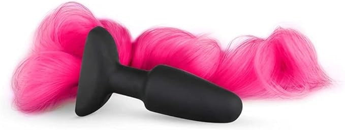 Fetish Collection Silicone Butt Plug With Tail Pink - - Butt Plugs