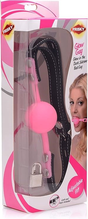 Frisky Glow Gag Glow in the Dark Silicone BDSM Ball Gag - - Bondage Gags and Bits