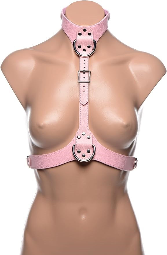 Frisky Miss Behaved Pink Chest Harness - - Cuffs And Restraints