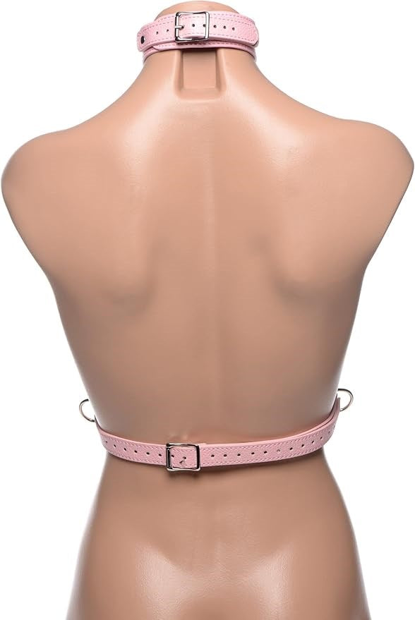 Frisky Miss Behaved Pink Chest Harness - - Cuffs And Restraints