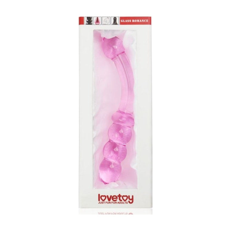 Lovetoy Glass Romance 10 Glass Dildo 7 inch Pink - - Glass Sex Toys