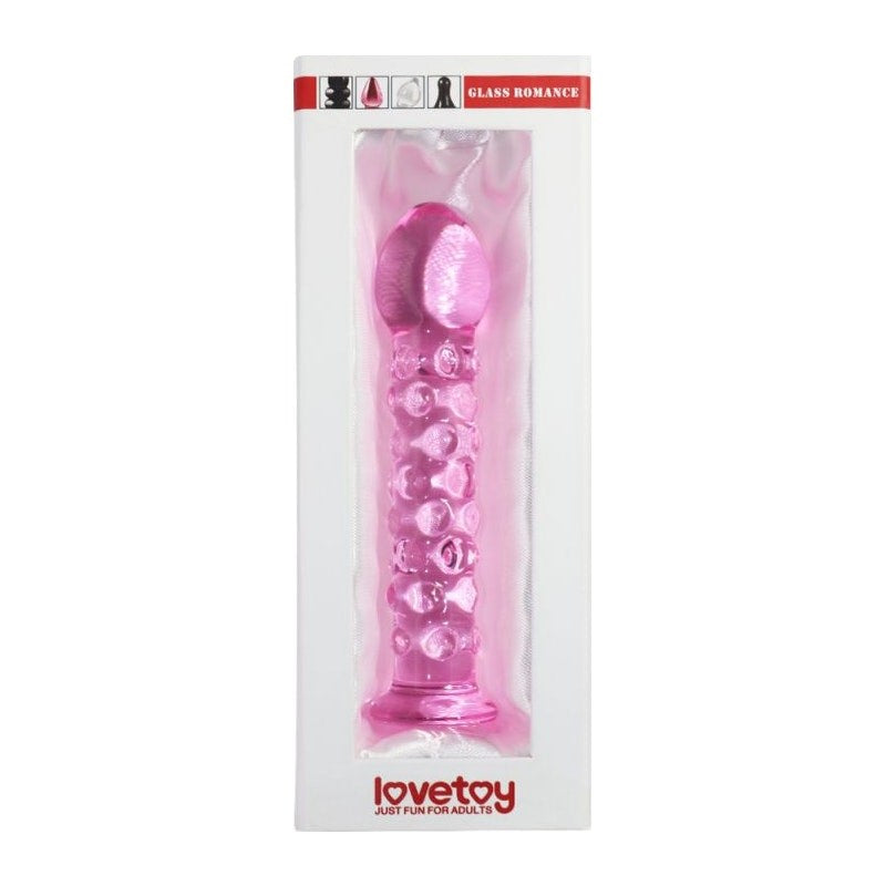 Lovetoy Glass Romance 2 Glass Dildo 7 Inch Pink - - Glass Sex Toys