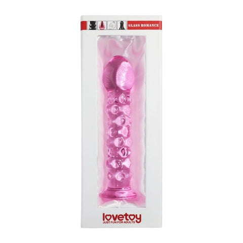 Lovetoy Glass Romance 2 Glass Dildo 7 Inch Pink - Glass Sex Toys