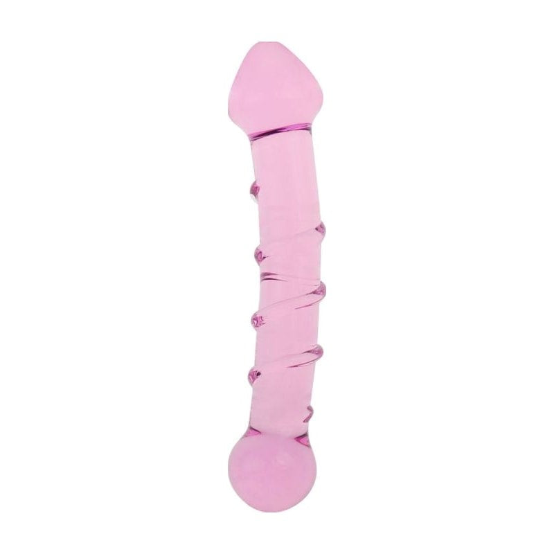 Lovetoy Glass Romance 5 Glass Dong 7 Inch Pink - - Glass Sex Toys