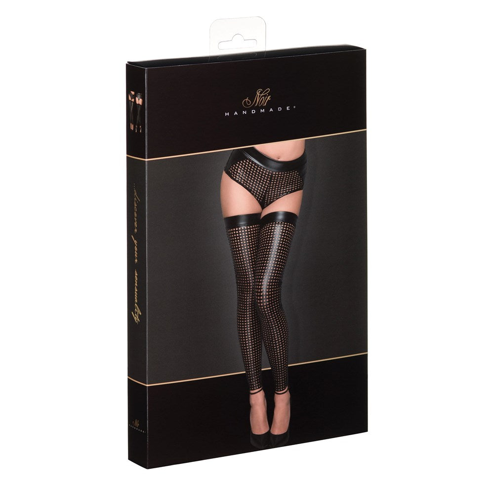 Noir Handmade Ladies Lasercut Stockings - - Her Fetish