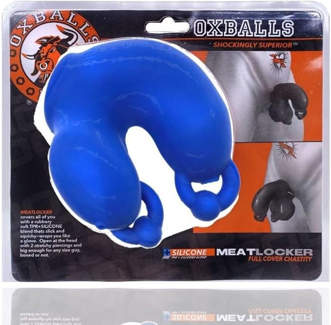 Oxballs Meatlocker Chastity Sheath Police Blue - - Male Chastity