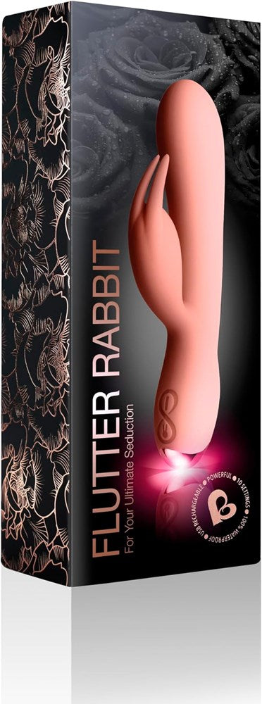 Rocks Off Flutter Silicone Rabbit Vibrator Pink - - Rabbit Vibrators