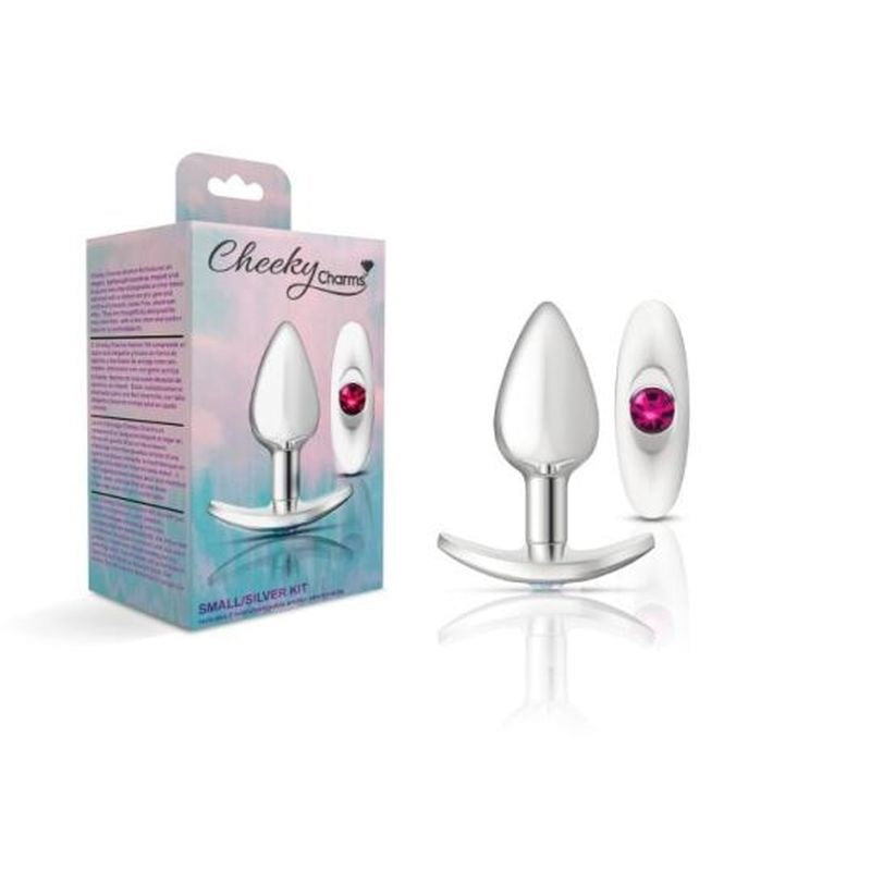 Cheeky Charms Silver Anchor Butt Plug With Jewel Kit - - Butt Plugs