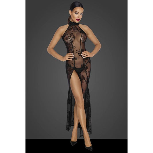 Noir Handmade Long Tulle Bondage Play Women Dress Black - Her Fetish