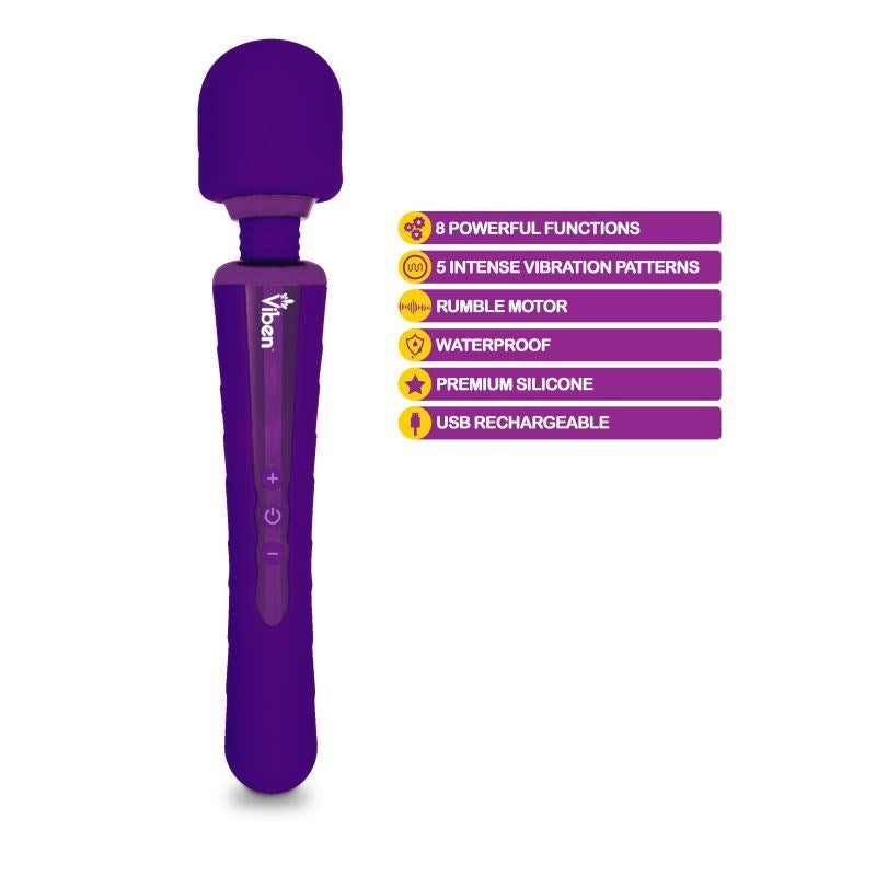 Viben Obsession Rechargeable 8 Functions Body Wand Massager - - Body Wands