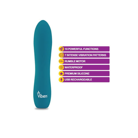 Viben Vivacious Rumble Motor Rechargeable Bullet Vibrator - Bullet Vibrators