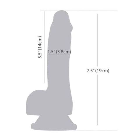 Addiction Luke Glow in the Dark Realistic Dildo With Balls 7.5 Inch Blue - Realistic Dildos