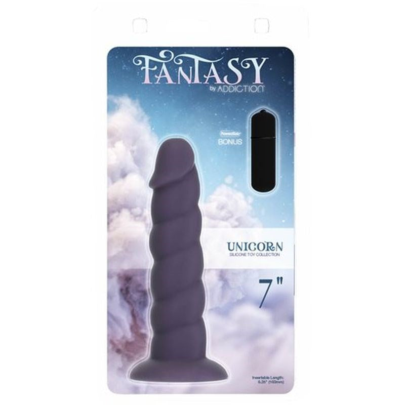 Addiction Unicorn Realistic Dildo 7 inch Purple - - Realistic Dildos