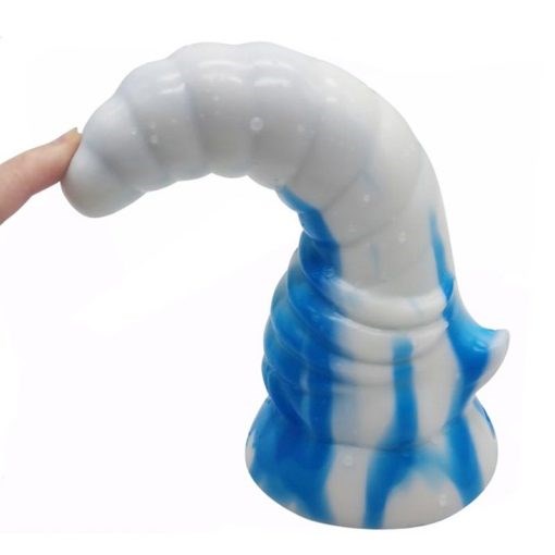 Faak Bull Horn Anal Dildo Blue / White - - Anal Dildos