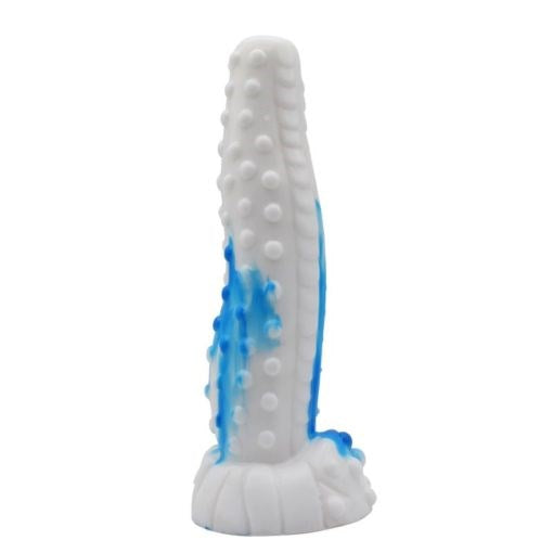 Faak Tiger Silicone Dildo Blue / White - - Anal Dildos