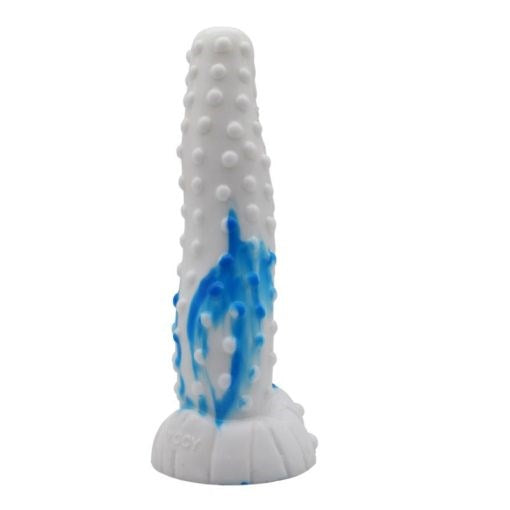 Faak Tiger Silicone Dildo Blue / White - - Anal Dildos