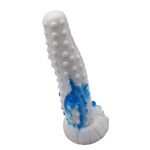 Faak Tiger Silicone Dildo Blue / White - - Anal Dildos