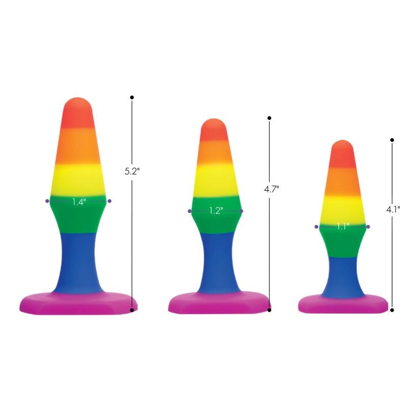 Frisky Rainbow Ready Anal Trainer Set - - Butt Plugs