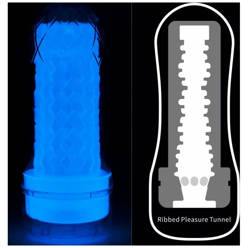 Lovetoy Lumino Play Male Ribbed Masturbator - - Masturbators and Strokers