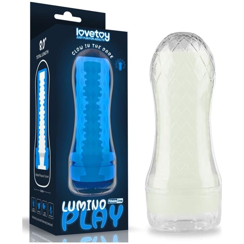 Lovetoy Lumino Play Male Ribbed Masturbator - - Masturbators and Strokers