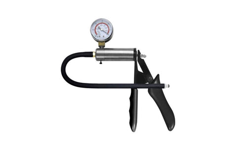 LuvPump Brass Pistol Penis Pump with Gauge & Hose - Penis Pumps And Stretchers