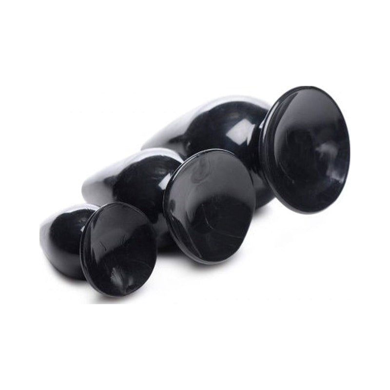 Master Series Triple Cones Anal Plug Set Black 3 Piece - - Butt Plugs