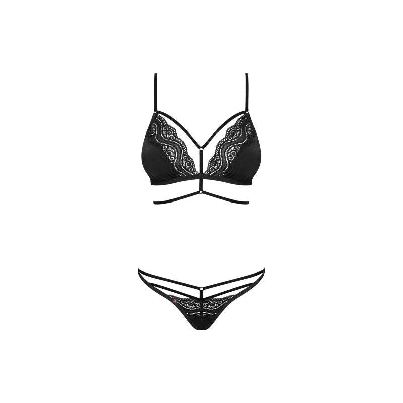 Obsessive Diyosa Panty and Bra Set 2 Piece Black - - Bras and Bra Sets