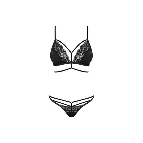 Obsessive Diyosa Panty and Bra Set 2 Piece Black - Bras and Bra Sets