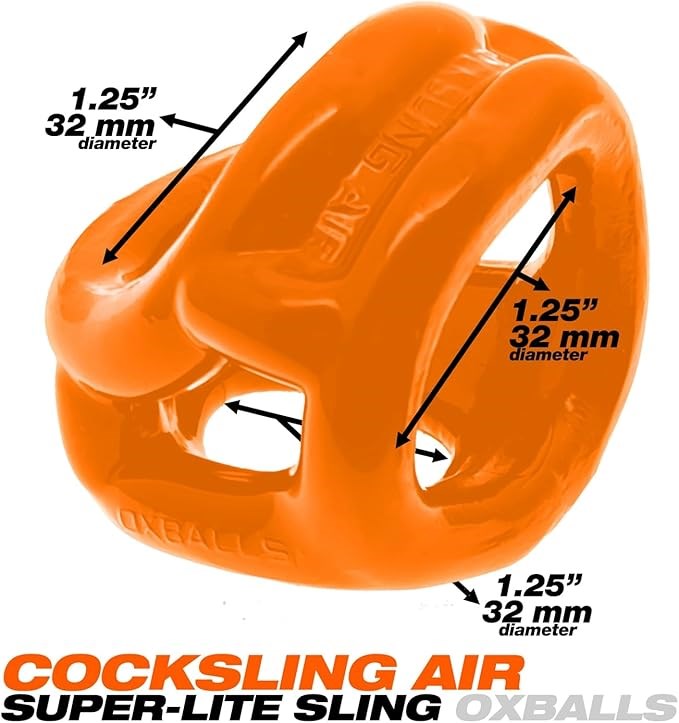 Oxballs Original Lite Cocksling Air Orange - - Ball and Cock Toys