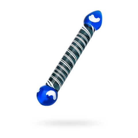 Sexus Glass Dual Ender Glass Dildo Blue - Glass Sex Toys