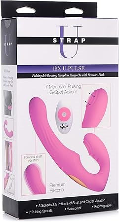 Strap U 15X U Pulse Strapless Strap On With Remote Pink - - Strap On Sextoys