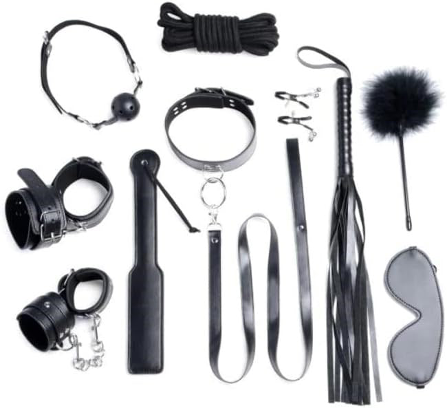 Strict Deluxe Bondage Set 10 Piece Black - - Bondage Kits