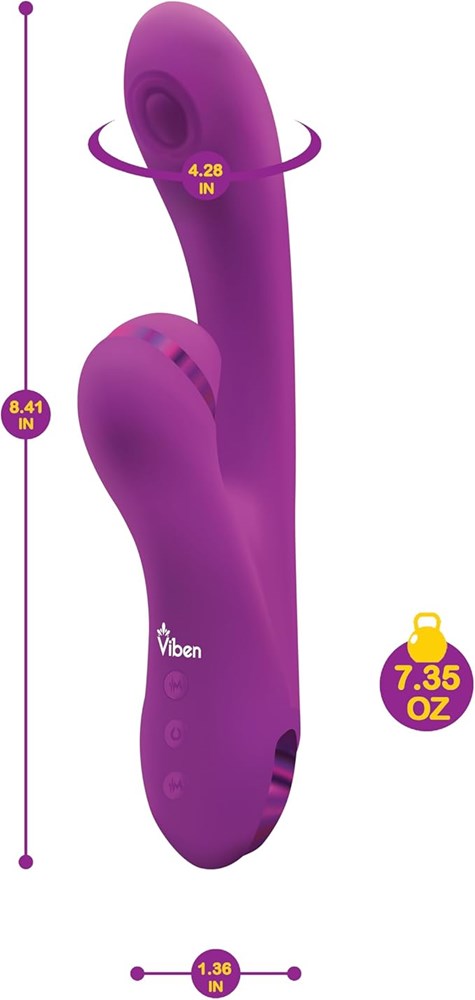 Viben Dazzle Rechargeable Thumping Rabbit Vibrator Berry - - Rabbit Vibrators