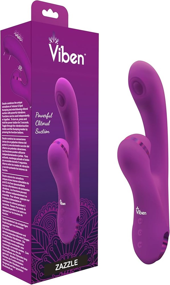 Viben Dazzle Rechargeable Thumping Rabbit Vibrator Berry - - Rabbit Vibrators