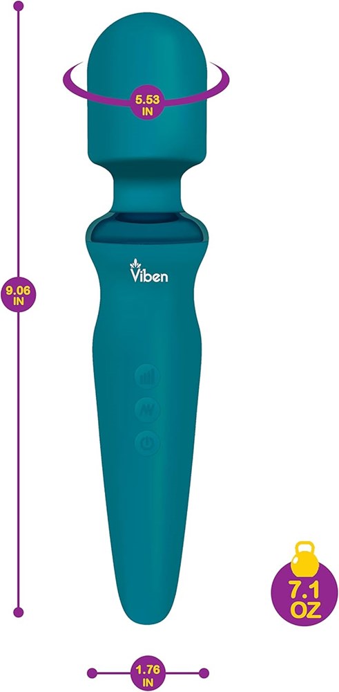 Viben Fierce Rechargeable Vibrating Wand Massager Ocean - - Body Wands