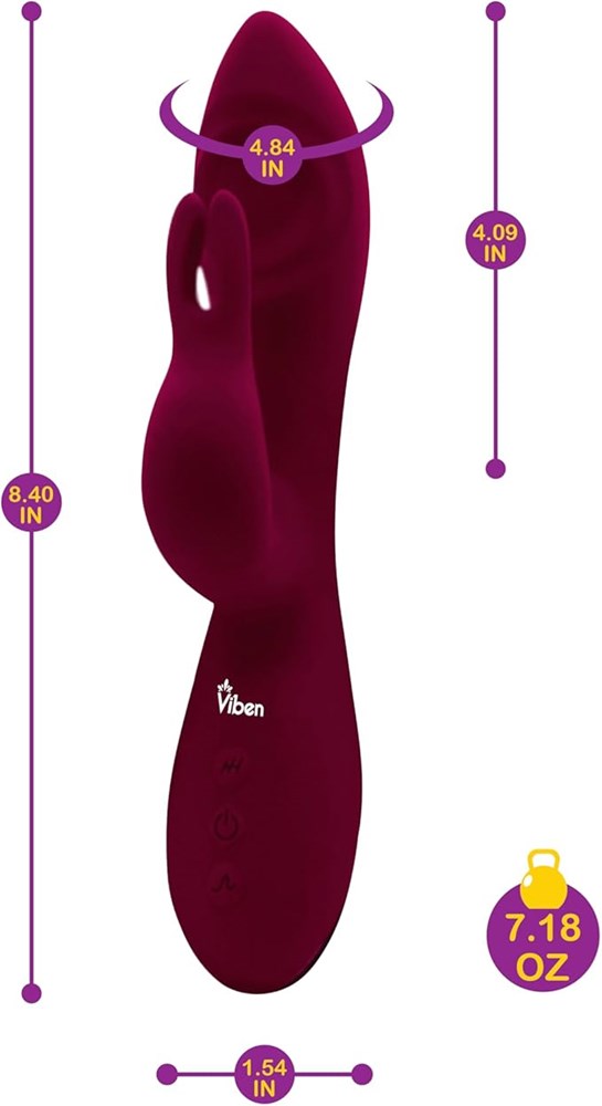 Viben Pzazz Rechargeable Thumping Rabbit Vibrator Ruby - - Rabbit Vibrators