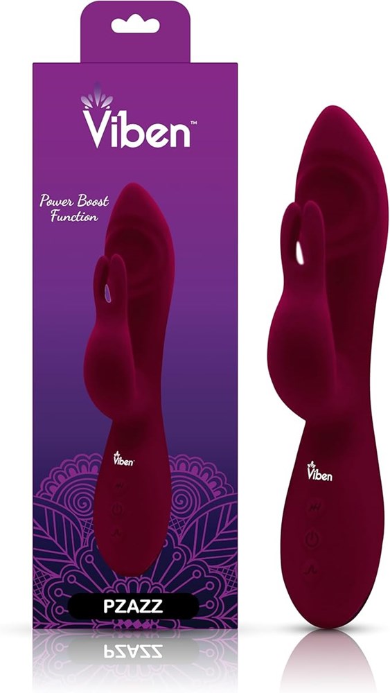 Viben Pzazz Rechargeable Thumping Rabbit Vibrator Ruby - - Rabbit Vibrators